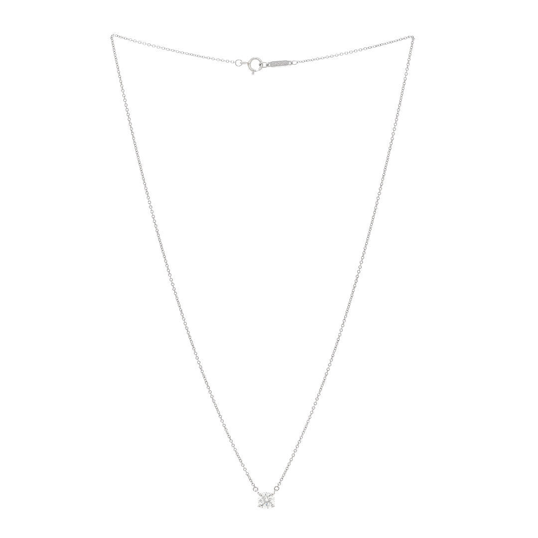 Platinum Diamond .61ct Solitaire Pendant Necklace