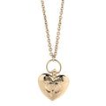 Metal CC Heart Locket Necklace Gold