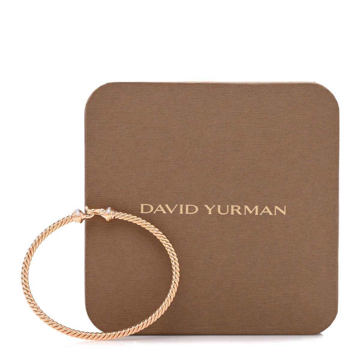 18K Rose Gold Diamond 3.5mm Buckle Cablespira Bracelet