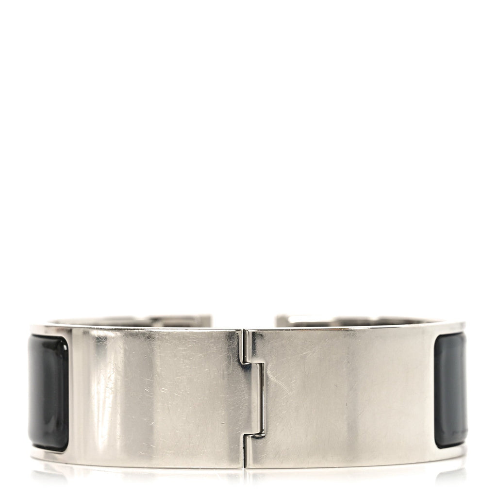 Enamel Clic Clac H Bracelet Wide GM Black