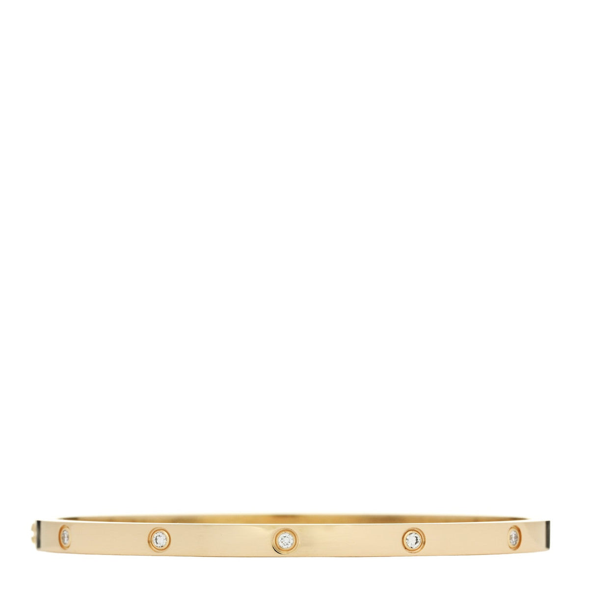 18K Yellow Gold 10 Diamond Small LOVE Bracelet 17