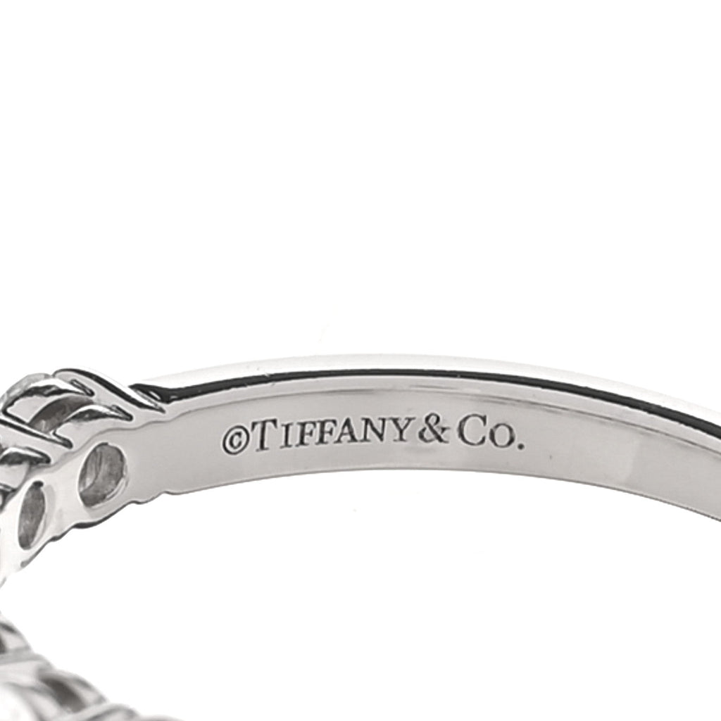 Platinum Diamond 3mm Tiffany Forever Half Circle Band Ring 53 6.5