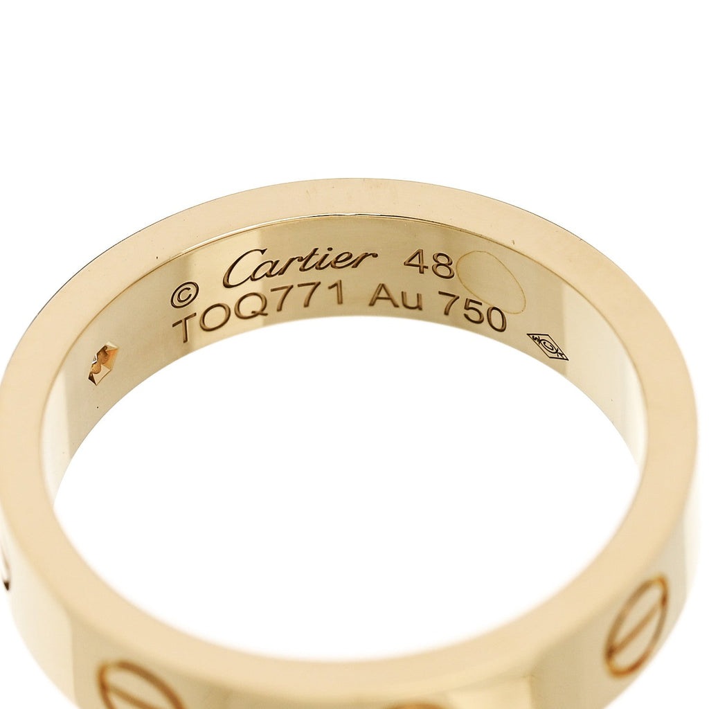 18K Yellow Gold Diamond 4mm LOVE Wedding Band Ring 48 4.5