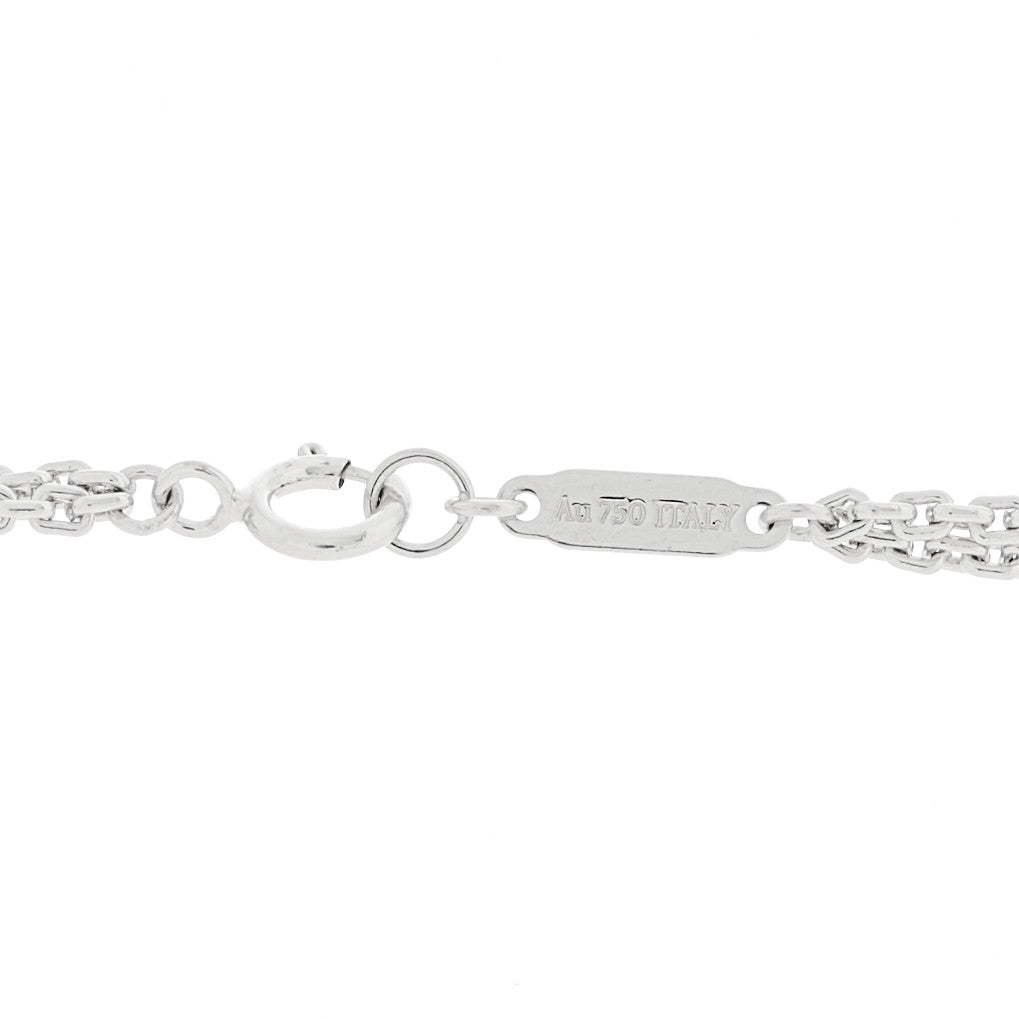 18K White Gold Diamond HardWear Large Double Link Pave Pendant Necklace
