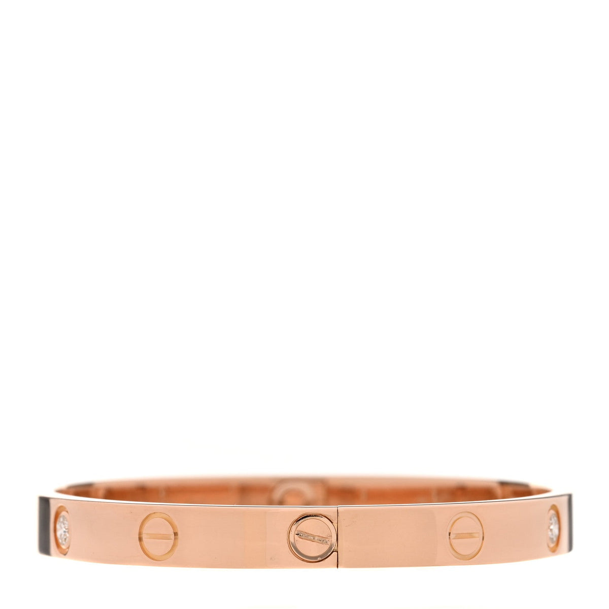 18K Pink Gold 4 Diamond LOVE Bracelet 17