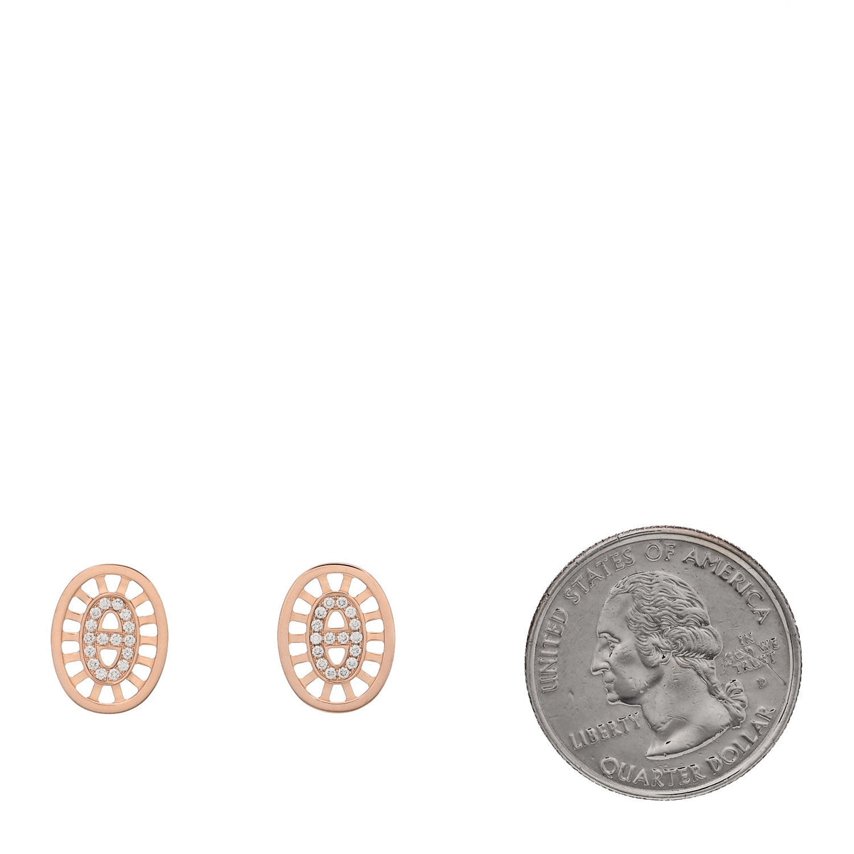 18K Rose Gold Diamond Chaine d'Ancre Divine Stud Earrings