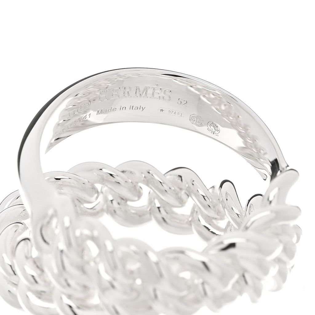 Sterling Silver MM Boucle Selier Inflexible Ring 52 6