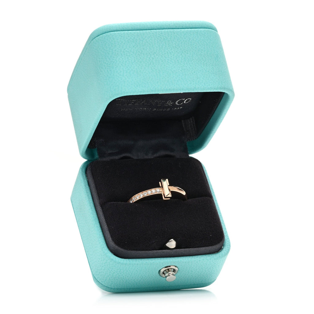 18K Rose Gold Diamond 2.5mm T T1 Ring 58 8.5