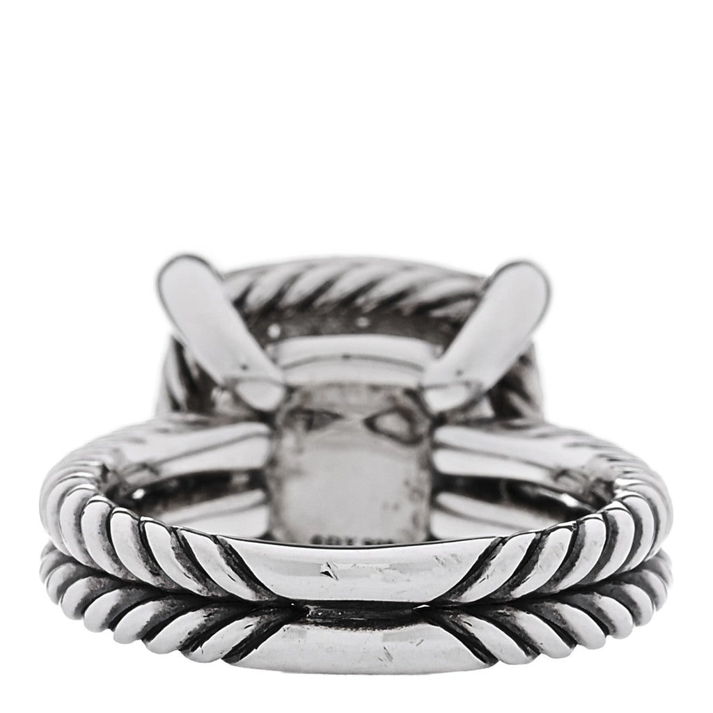 Sterling Silver Diamond 14mm Chatelaine Pave Ring 52 6