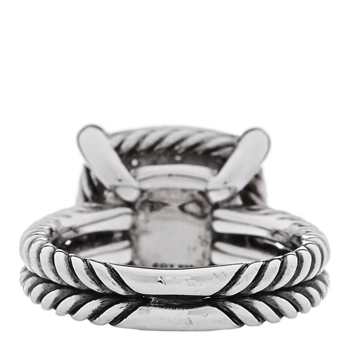 Sterling Silver Diamond 14mm Chatelaine Pave Ring 52 6