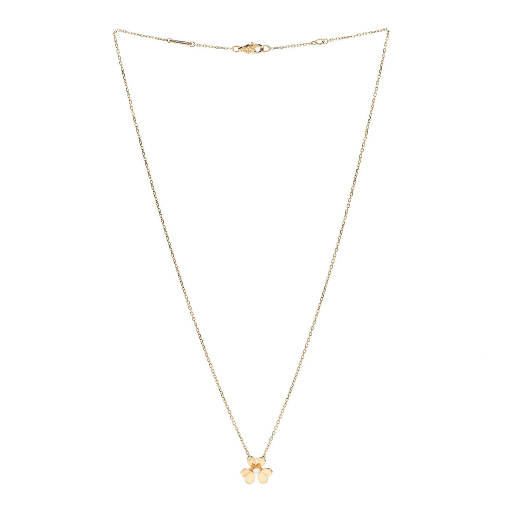18K Yellow Gold Diamond Mini Frivole Pendant Necklace