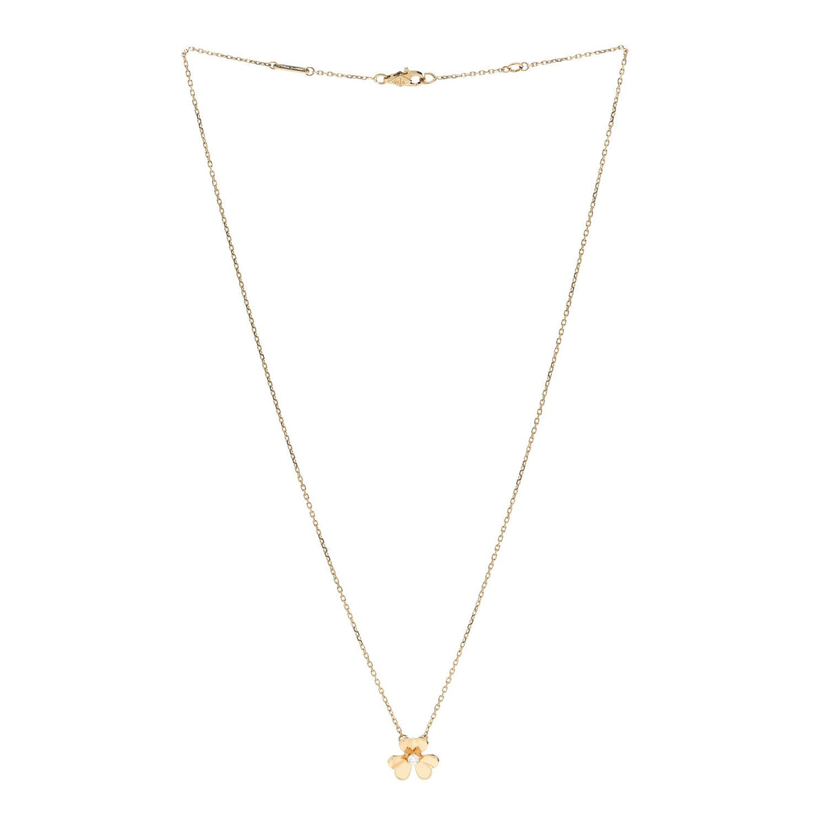18K Yellow Gold Diamond Mini Frivole Pendant Necklace