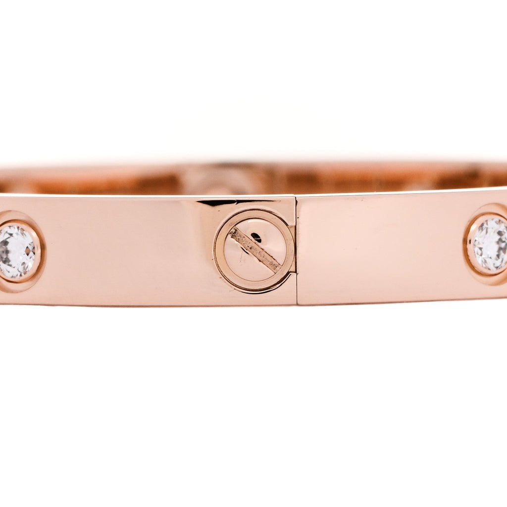 18K Pink Gold 10 Diamond LOVE Bracelet 16