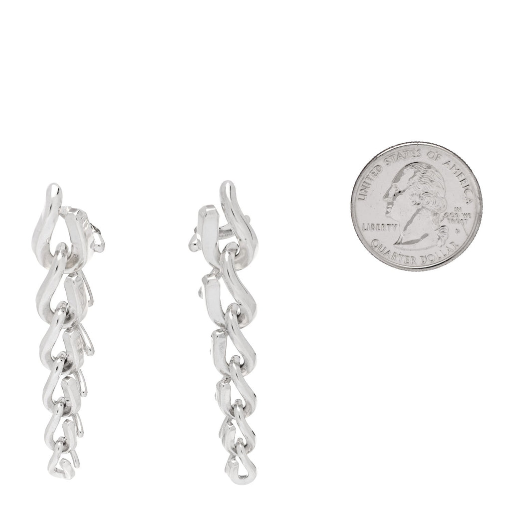 Sterling Silver Forge Drop Link Earrings