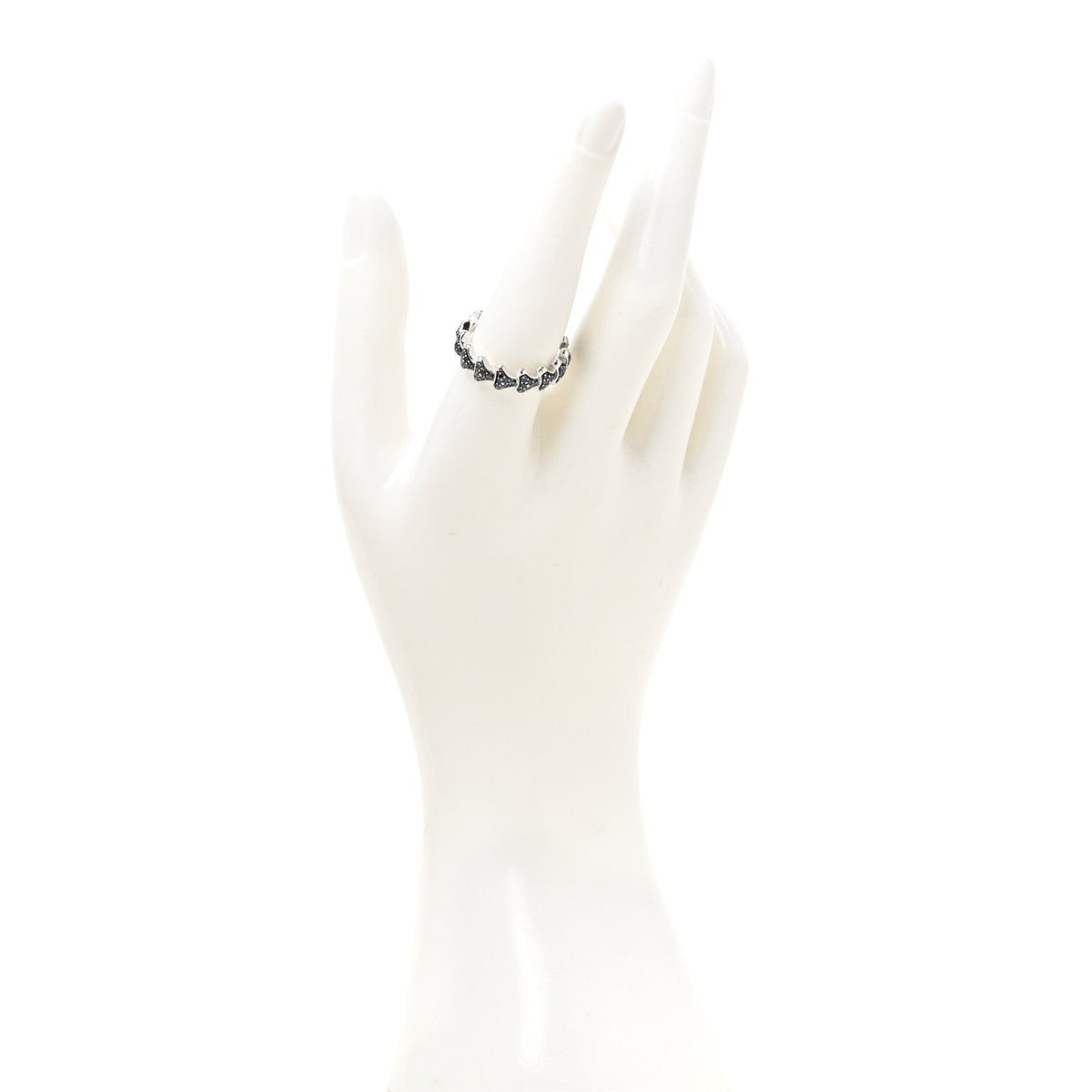 Sterling Silver Black Diamond Armory Band Ring 58 8.5