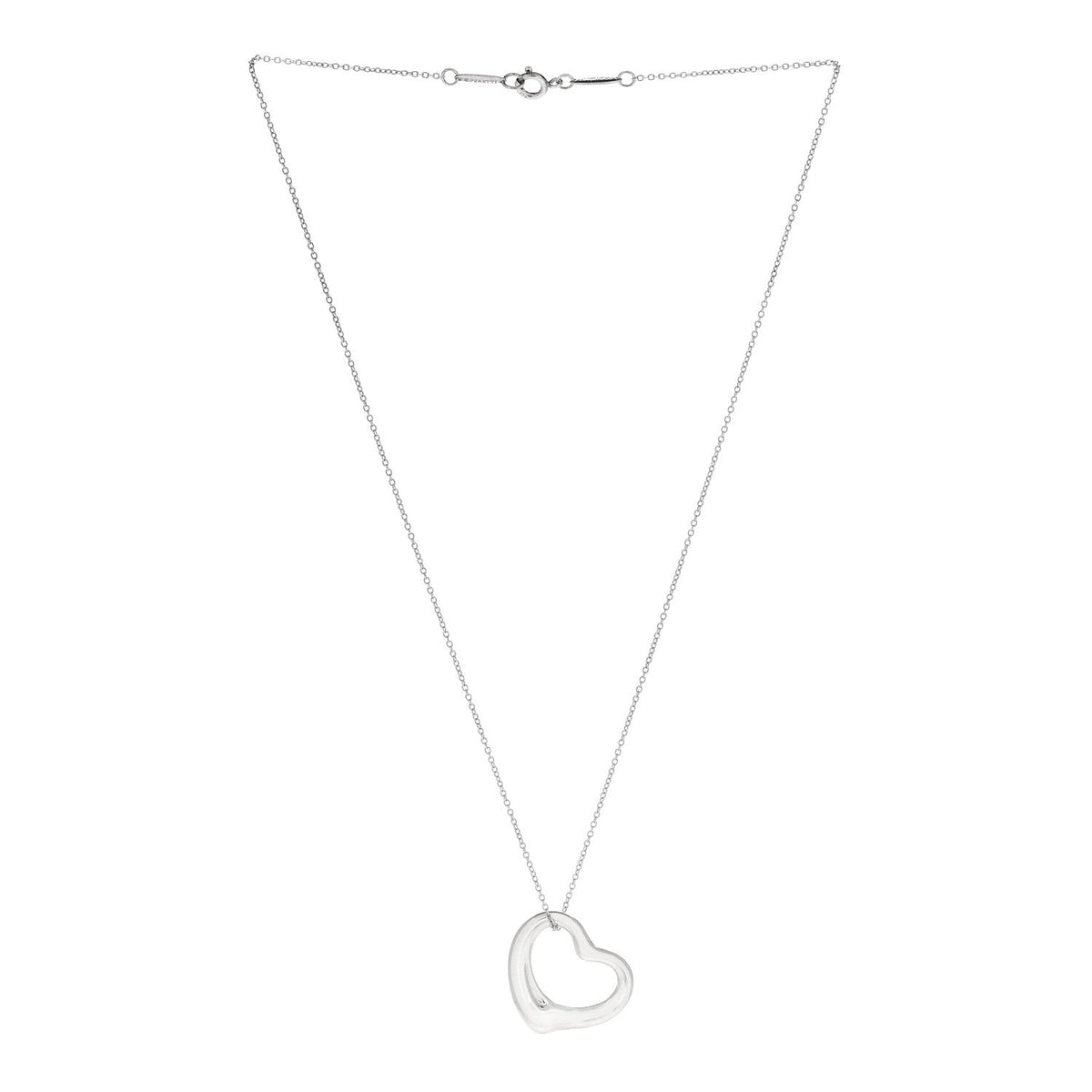 Sterling Silver 22mm Elsa Peretti Open Heart Pendant Necklace