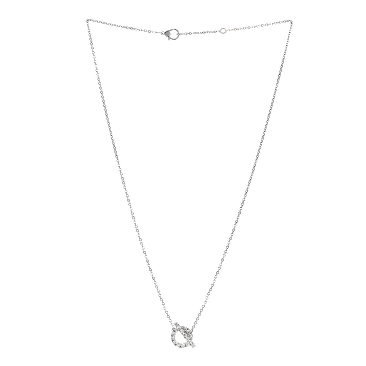18K White Gold Diamond Finesse Pendant Necklace