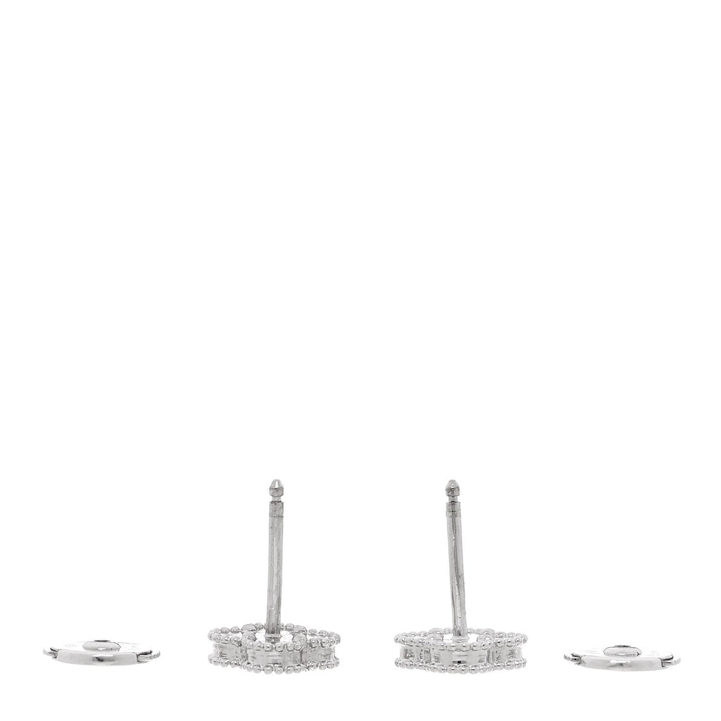 18K White Gold Mother of Pearl Sweet Alhambra Earrings