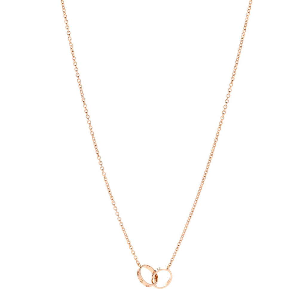 18K Pink Gold Interlocking LOVE Necklace