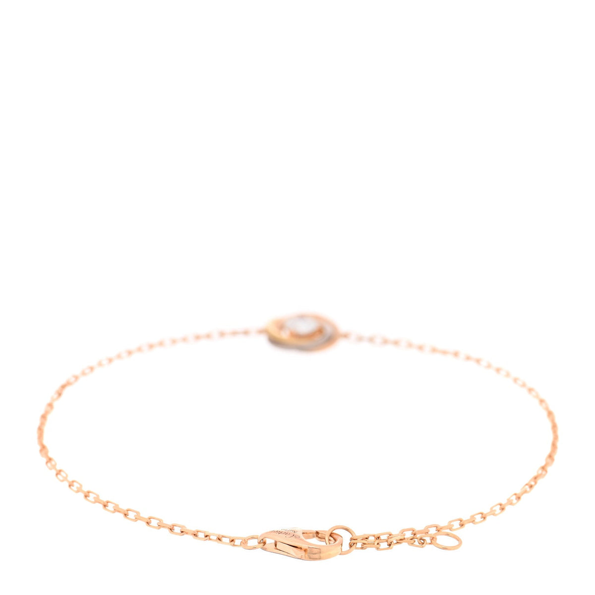 18K Pink Yellow White Gold Diamond Trinity One Diamond Chain Bracelet