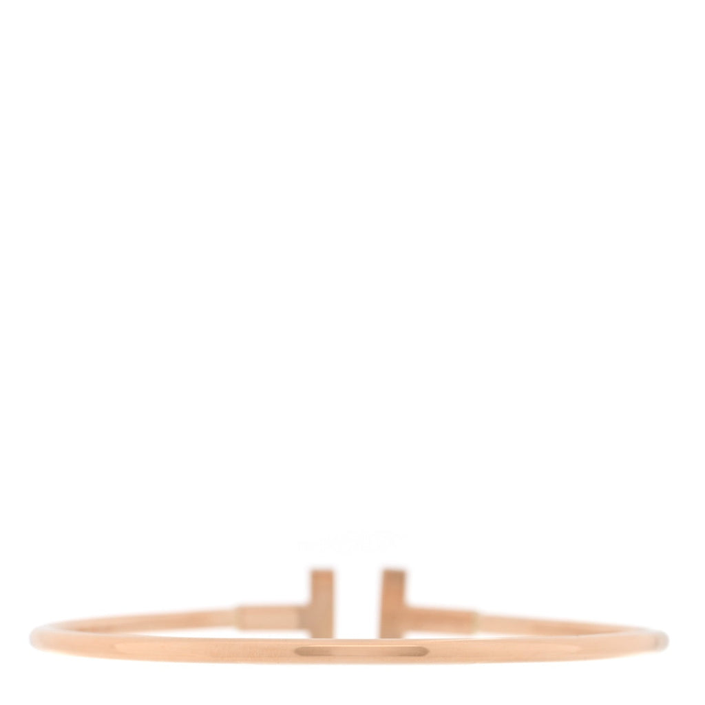 18K Rose Gold Diamond T Wire Bracelet