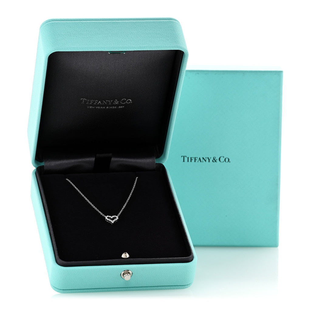 Platinum Diamond Extra Mini Heart Pendant Necklace