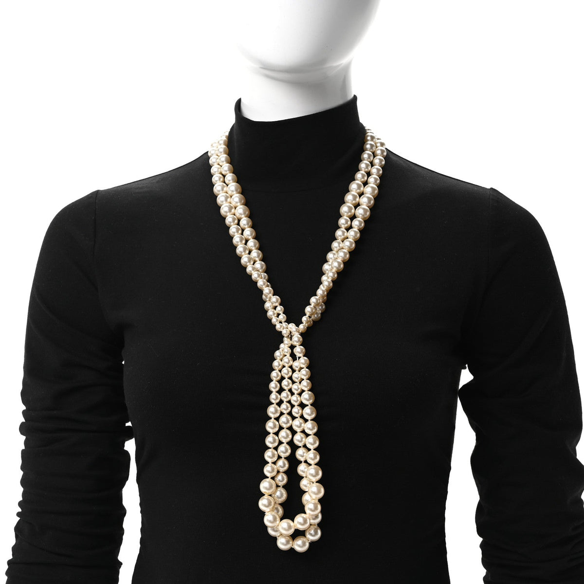 Pearl Multi Strand CC Necklace Gold