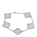 18K White Gold Chalcedony 5 Motifs Vintage Alhambra Bracelet