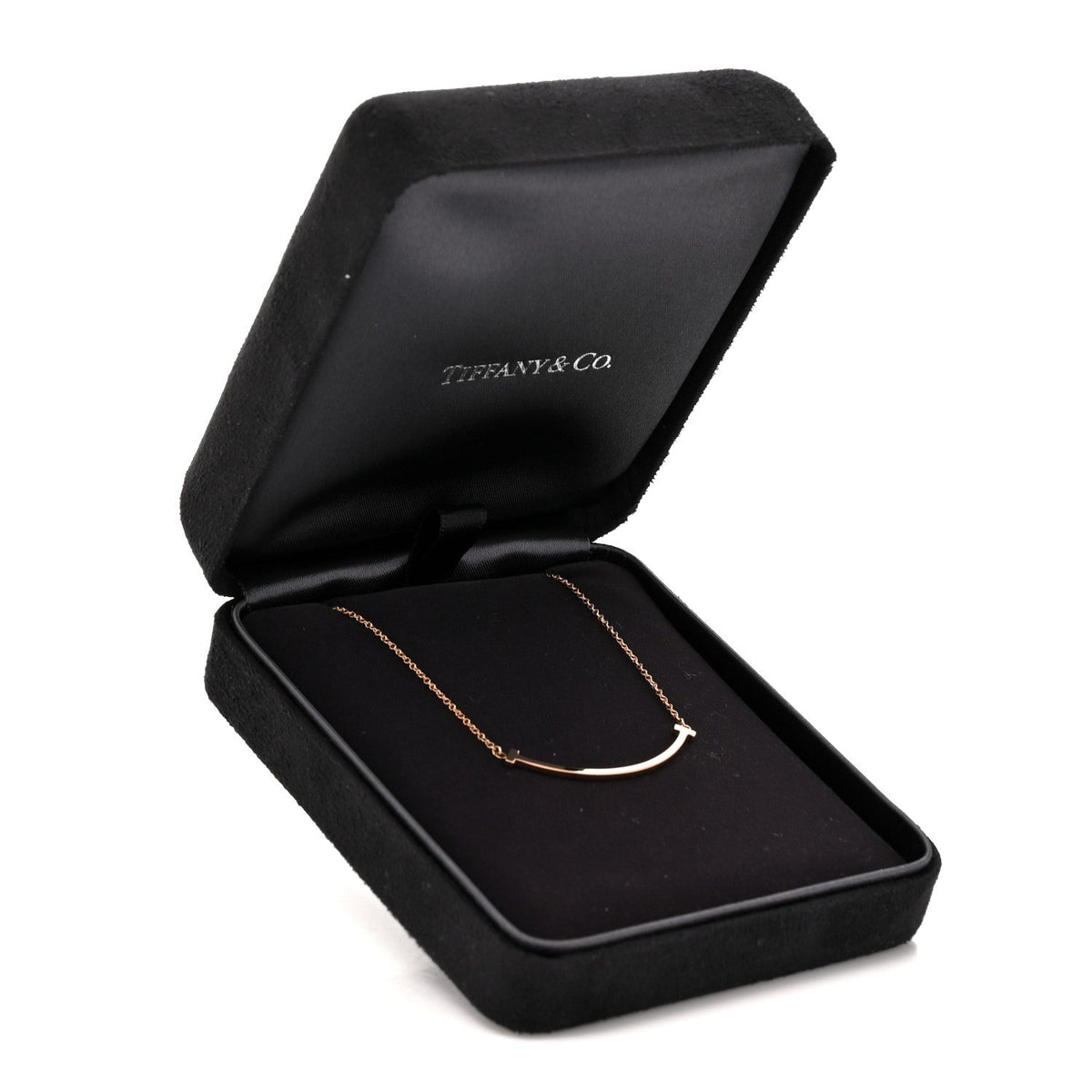18K Rose Gold Small T Smile Pendant Necklace