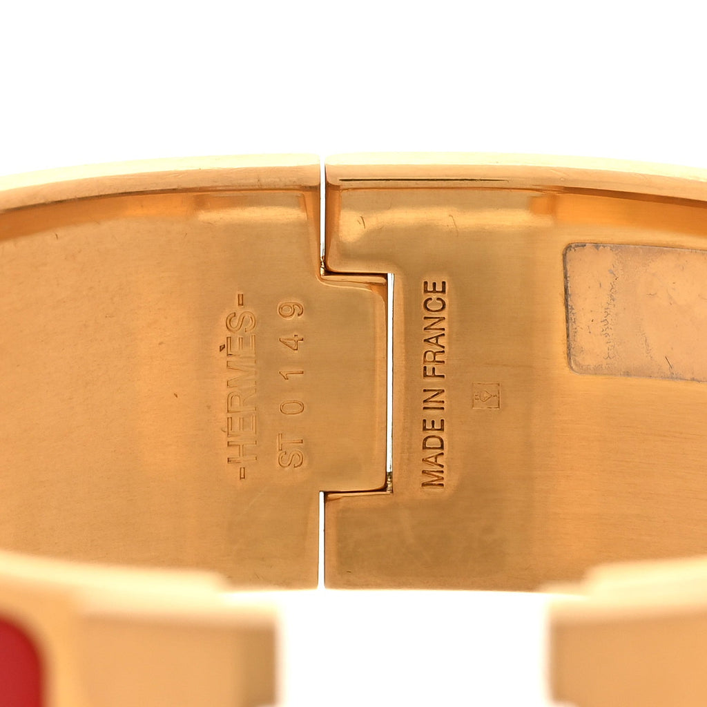 Enamel Wide Clic Clac H Bracelet PM Rouge Bandana