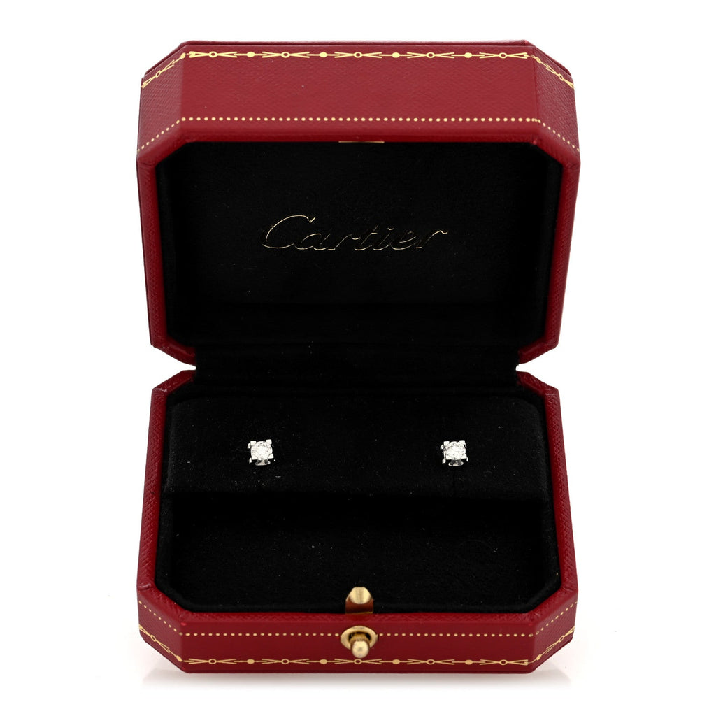 18K White Gold Diamond .46ctw C De Cartier Earrings