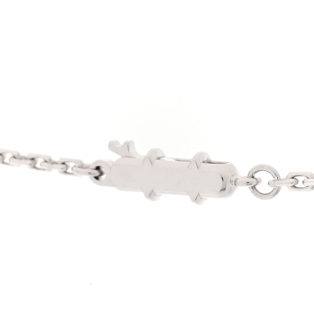 18K White Gold Diamond LOVE Paved Necklace