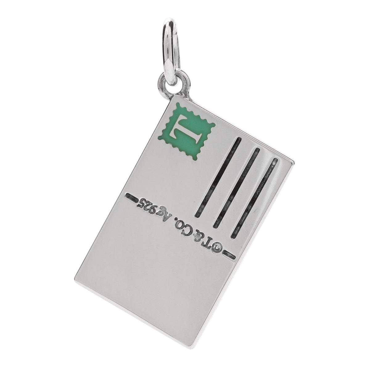 Sterling Silver Enamel Milan Postcard Charm Blue