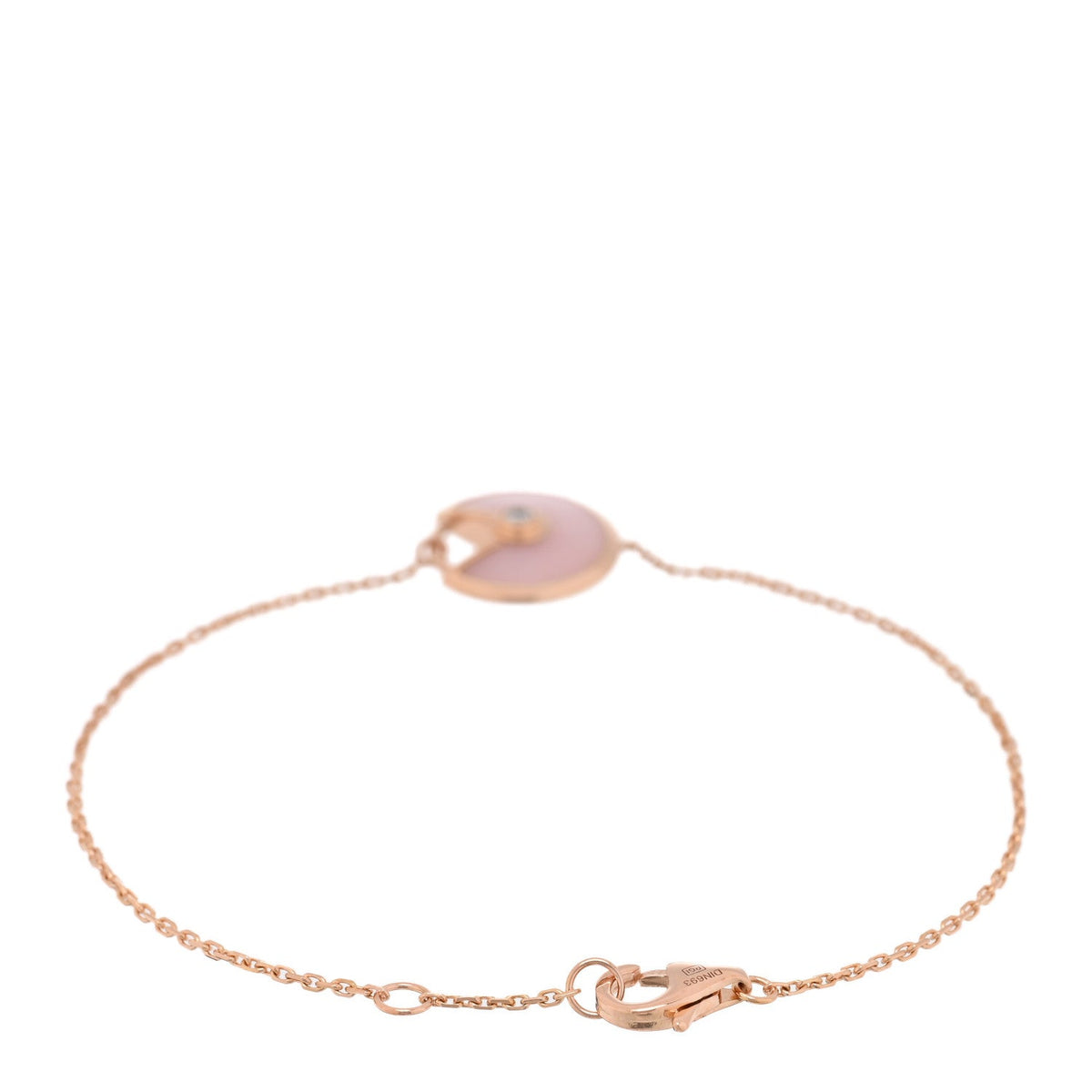 18K Pink Gold Diamond Pink Opal Amulette de Cartier Bracelet