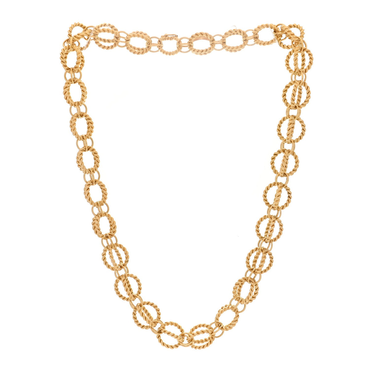 18K Yellow Gold Rope Circle Necklace