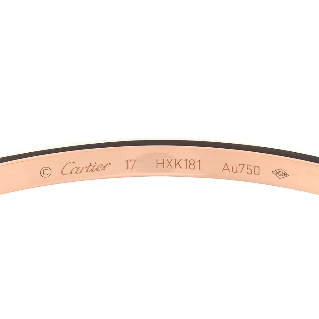 18K Pink Gold 6 Diamond Small LOVE Bracelet 17