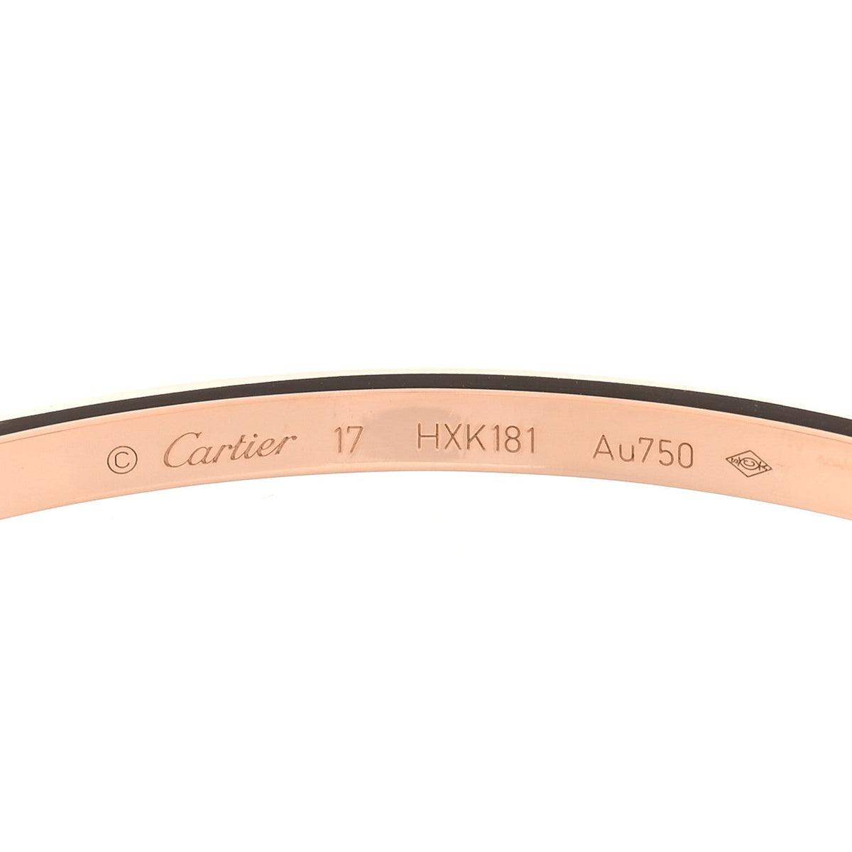 18K Pink Gold 6 Diamond Small LOVE Bracelet 17