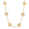 18K Yellow Gold 10 Motifs Guilloche Vintage Alhambra Necklace