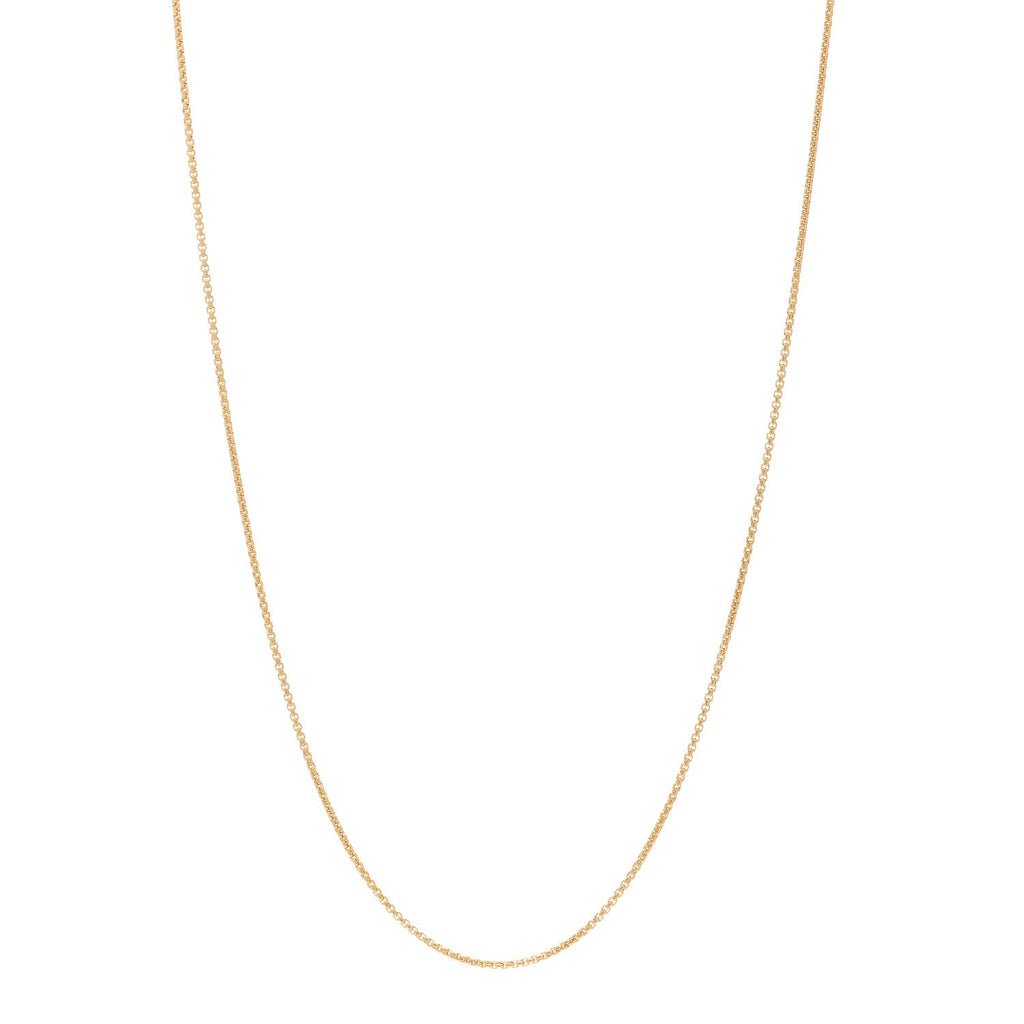 18K Yellow Gold 1mm Box Chain Necklace
