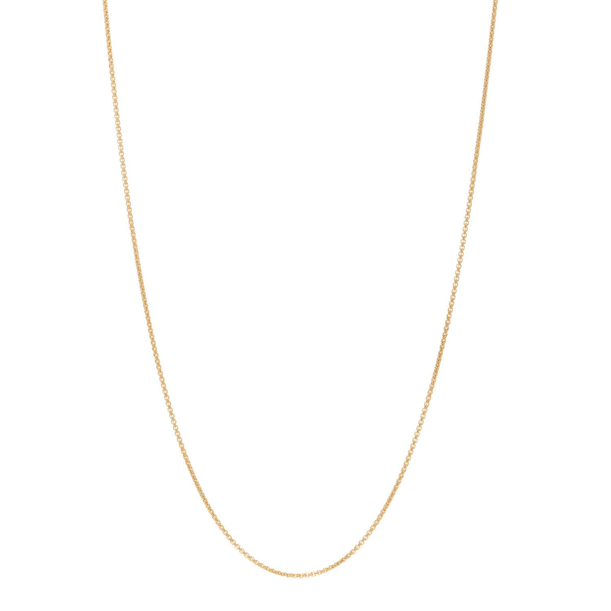 18K Yellow Gold 1mm Box Chain Necklace