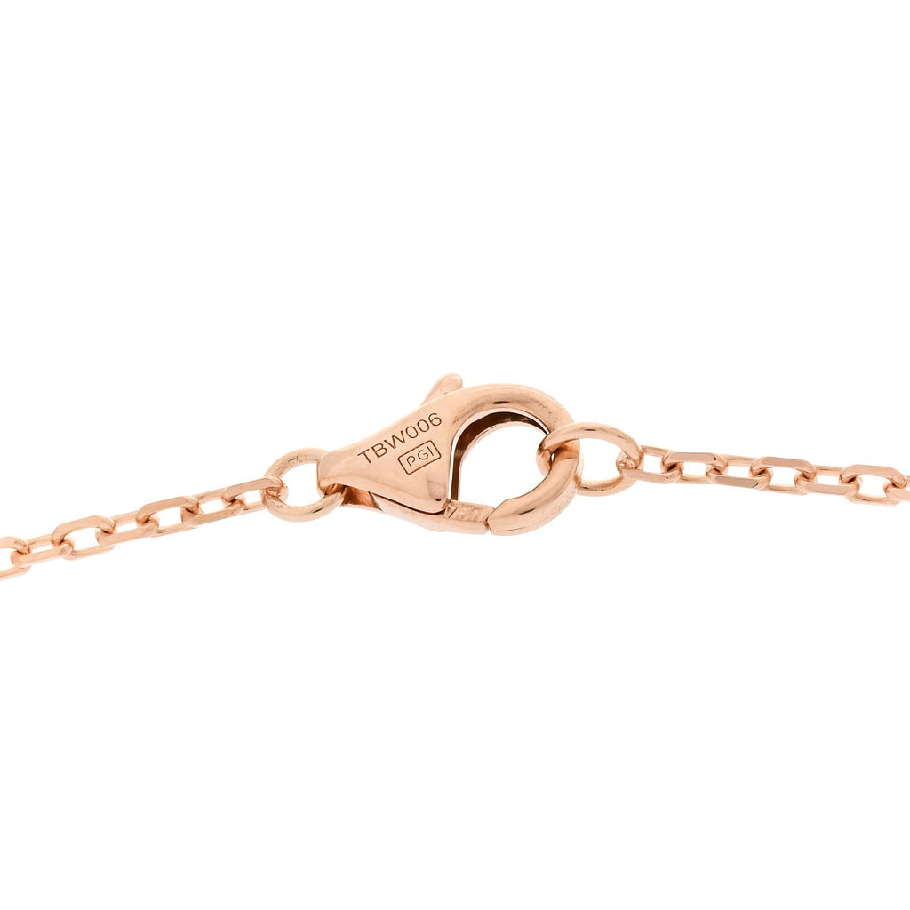 18K Pink Gold Diamond Interlocking LOVE Paved Necklace