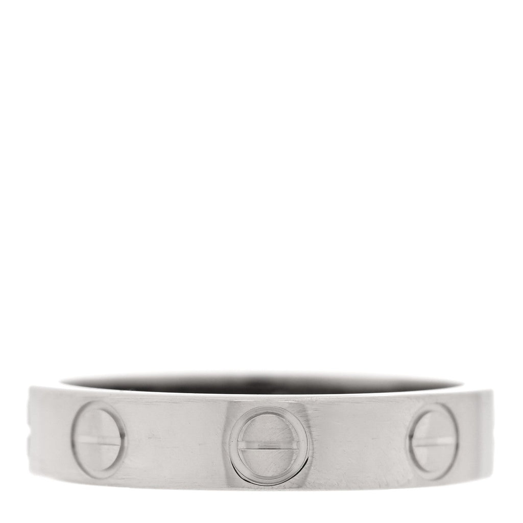 18K White Gold 3.5mm LOVE Wedding Band Ring 48 4.5