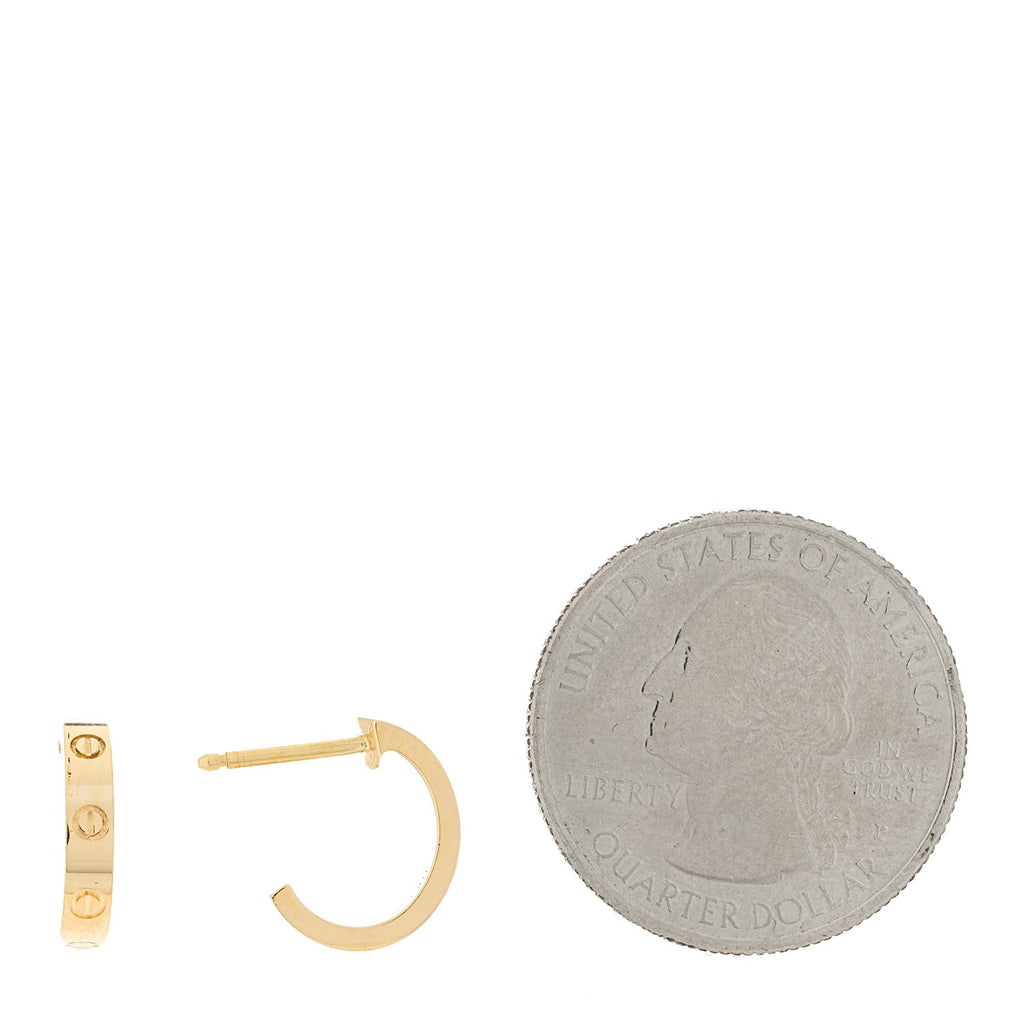 18K Yellow Gold Small LOVE Hoop Earrings