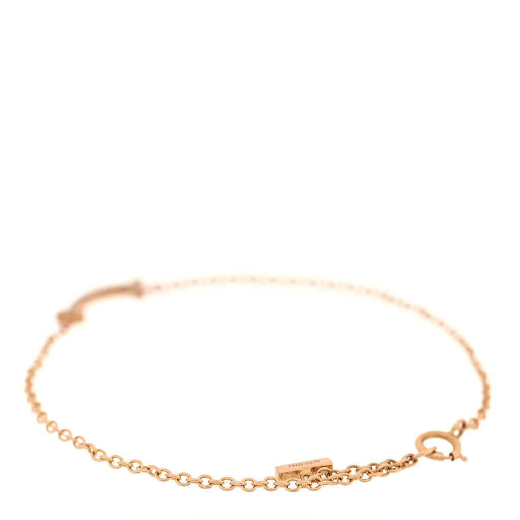 18K Rose Gold Diamond Mini T Smile Bracelet