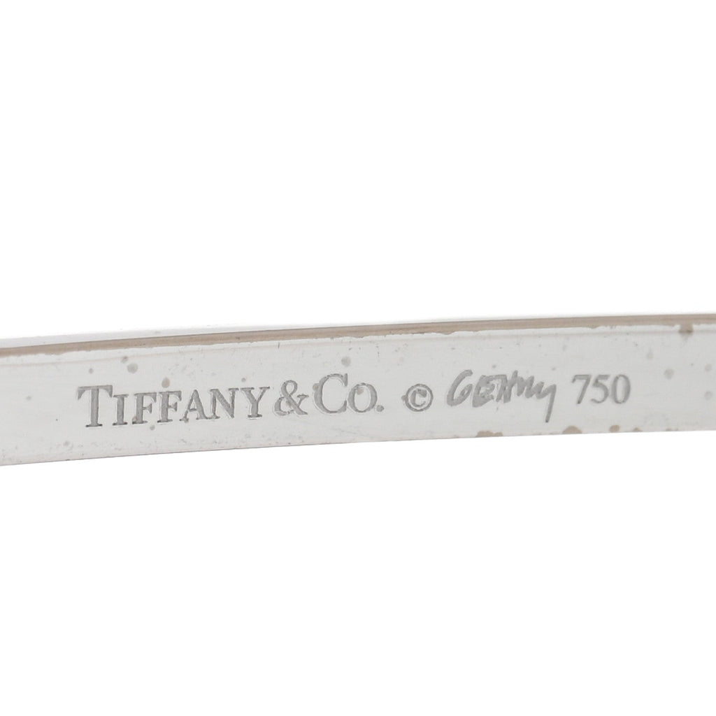 18K White Gold Diamond Frank Gehry Torque Bangle Bracelet