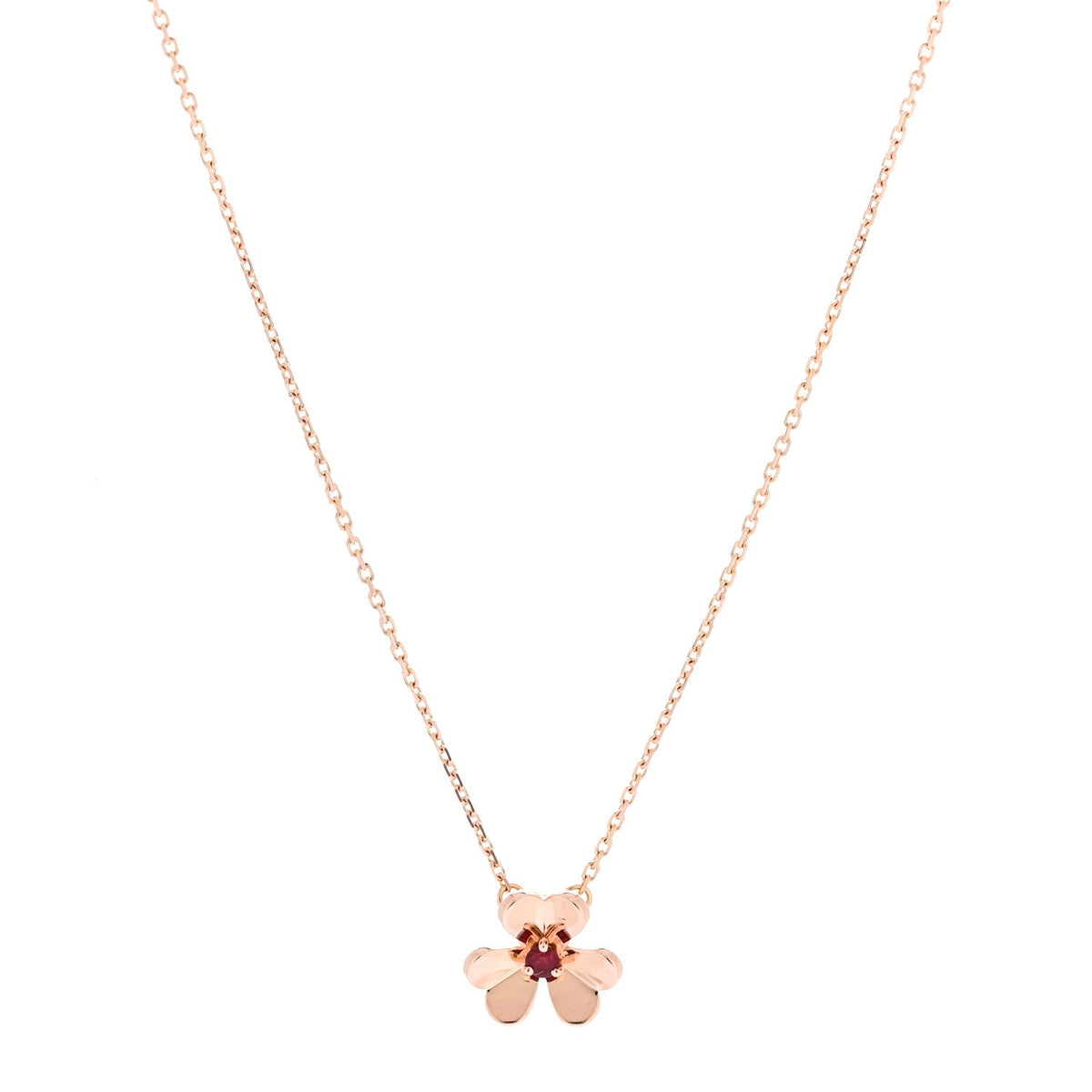 18K Rose Gold Ruby Mini Frivole Pendant Necklace