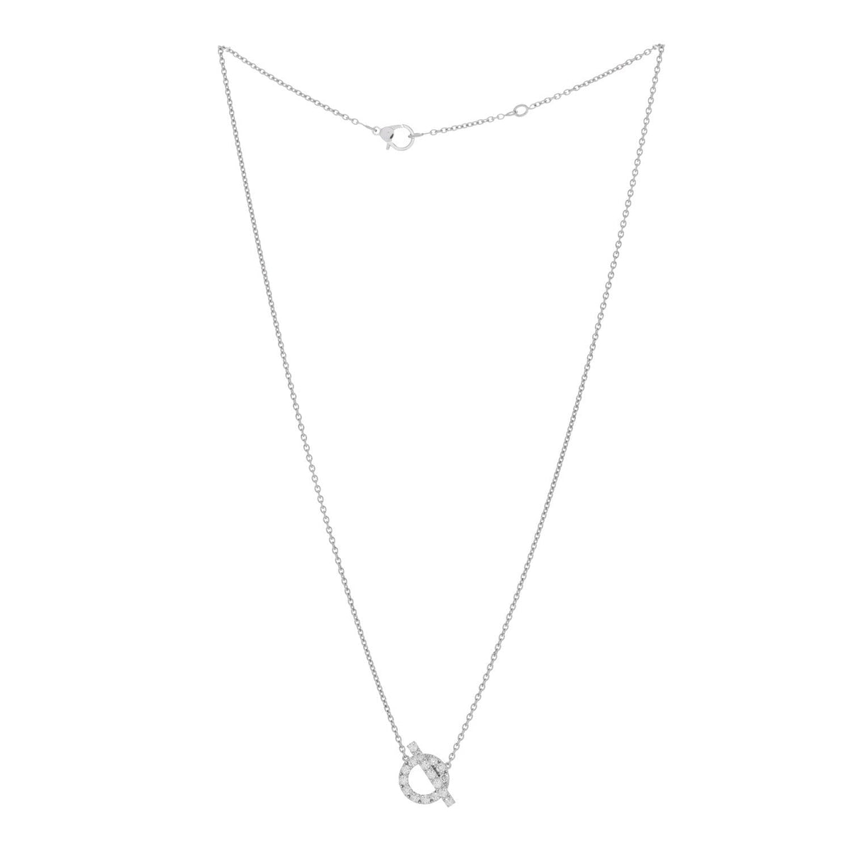 18K White Gold Diamond Finesse Pendant Necklace