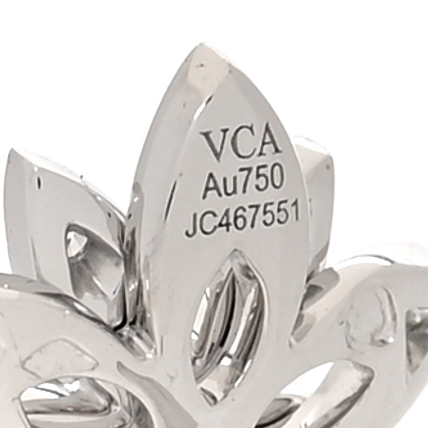 18K White Gold Diamond Mini Lotus Openwork Earrings