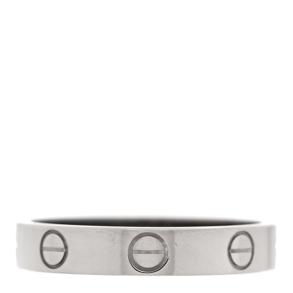 18K White Gold 3.5mm LOVE Wedding Band Ring 55 7.25