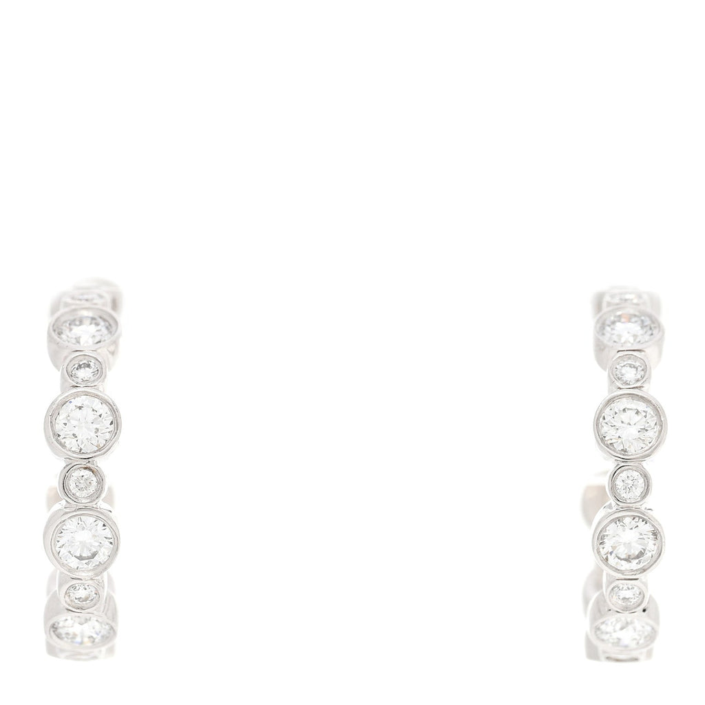 Platinum Diamond Jazz Hoop Earrings